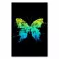 Preview: Schmetterling mit bunten Farbspritzern auf schwarzen Hintergrund, modernes und abstraktes Design. Preview: Schmetterling mit bunten Farbspritzern auf schwarzen Hintergrund, modernes und abstraktes Design.
