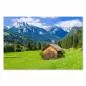 Preview: Holzhütte auf Wiese, Alpengipfel im Hintergrund, traumhafter Ausblick. Preview: Holzhütte auf Wiese, Alpengipfel im Hintergrund, traumhafter Ausblick.