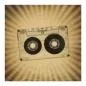 Preview: Transparente Audiokassette vor Sepia Hintergrund mit Retro-Strahlen - Nostalgie. Preview: Transparente Audiokassette vor Sepia Hintergrund mit Retro-Strahlen - Nostalgie.