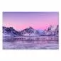 Preview: Verschneite Berge spiegeln sich im Fjord, rosa & lila Himmel, magische Stimmung. Preview: Verschneite Berge spiegeln sich im Fjord, rosa & lila Himmel, magische Stimmung.
