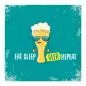 Preview: Bierglas mit Sonnenbrille & Spruch "Eat Sleep Beer Repeat". Preview: Bierglas mit Sonnenbrille & Spruch "Eat Sleep Beer Repeat".