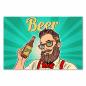 Preview: Genuss pur: Der Mann mit Bart und Brille genießt sein Bier im Pop-Art Stil.