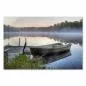 Preview: Einsames Holzboot am Steg, Morgennebel schafft friedliche Atmosphäre über dem Wasser. Preview: Einsames Holzboot am Steg, Morgennebel schafft friedliche Atmosphäre über dem Wasser.