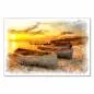 Preview: Ruhe und Entspannung: Die Aquarellmalerei mit den Booten am Strand im Sonnenuntergang versprüht Frieden. Preview: Ruhe und Entspannung: Die Aquarellmalerei mit den Booten am Strand im Sonnenuntergang versprüht Frieden.