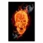Preview: Ein flammender Totenkopf auf schwarzem Hintergrund. Das Bild symbolisiert Vergänglichkeit und Gefahr. Preview: Ein flammender Totenkopf auf schwarzem Hintergrund. Das Bild symbolisiert Vergänglichkeit und Gefahr.