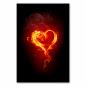 Preview: Ein brennendes Herz in Flammen symbolisiert starke Emotionen und intensive Liebe.