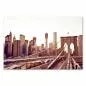 Preview: Panoramablick von der Brooklyn Bridge auf die Skyline von Manhattan im warmen Abendlicht. Preview: Panoramablick von der Brooklyn Bridge auf die Skyline von Manhattan im warmen Abendlicht.