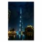 Preview: Burj Khalifa bei Nacht, Lichter spiegeln sich im Dubai Fountain.