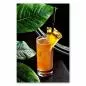 Preview: Cocktail, frische Ananasstücke, schwarzer Strohhalm, tropische Blätter. Preview: Cocktail, frische Ananasstücke, schwarzer Strohhalm, tropische Blätter.