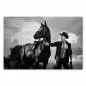 Preview: Verbundenheit zwischen Mensch und Tier: Der Cowboy und sein Pferd im harmonischen Schwarz-Weiß-Look. Preview: Verbundenheit zwischen Mensch und Tier: Der Cowboy und sein Pferd im harmonischen Schwarz-Weiß-Look.