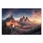 Preview: Die Drei Zinnen in den Dolomiten erstrahlen im warmen Licht des Sonnenuntergangs. Im Vordergrund lädt eine kleine Berghütte zum Verweilen ein. Preview: Die Drei Zinnen in den Dolomiten erstrahlen im warmen Licht des Sonnenuntergangs. Im Vordergrund lädt eine kleine Berghütte zum Verweilen ein.