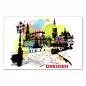 Preview: Altstadt von Dresden mit Semperoper und Frauenkirche in Schwarz-Weiß-Zeichnung mit bunten Farbklecksen. Preview: Altstadt von Dresden mit Semperoper und Frauenkirche in Schwarz-Weiß-Zeichnung mit bunten Farbklecksen.