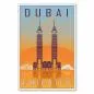 Preview: Die Skyline von Dubai mit den Emirates Towers - ein Retro-Reiseposter im Stil der 50er Jahre. Preview: Die Skyline von Dubai mit den Emirates Towers - ein Retro-Reiseposter im Stil der 50er Jahre.