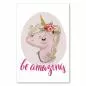 Preview: Verträumtes Einhorn, Blumenkranz, "Be Amazing" - inspirierend. Preview: Verträumtes Einhorn, Blumenkranz, "Be Amazing" - inspirierend.