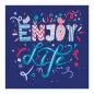 Preview: "Enjoy Life" - bunter Schriftzug mit Vögeln, Blumen & Sternen. Preview: "Enjoy Life" - bunter Schriftzug mit Vögeln, Blumen & Sternen.