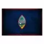 Preview: Guam Flagge - Inselparadies: Das Wappen zeigt die Landschaft Guams mit einem Strand und einem Proa. Preview: Guam Flagge - Inselparadies: Das Wappen zeigt die Landschaft Guams mit einem Strand und einem Proa.