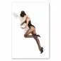 Preview: Frau in schwarzem Body & hohen Schuhen, elegante Pose, weißer Hintergrund. Preview: Frau in schwarzem Body & hohen Schuhen, elegante Pose, weißer Hintergrund.