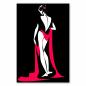 Preview: Eine Frau in einem roten Tuch - Eleganz und Sinnlichkeit vereint in einer stilisierten Silhouette.