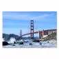 Preview: Golden Gate Bridge in San Francisco, blauer Himmel und tosende Wellen im Hintergrund. Preview: Golden Gate Bridge in San Francisco, blauer Himmel und tosende Wellen im Hintergrund.
