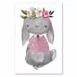 Preview: Häschen mit Blumenkranz & Kleidchen - süßes Tiermotiv. Preview: Häschen mit Blumenkranz & Kleidchen - süßes Tiermotiv.