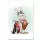 Preview: Hase, Fliegerbrille, Halstuch, rotes Motorrad, Blumenkorb - cool. Preview: Hase, Fliegerbrille, Halstuch, rotes Motorrad, Blumenkorb - cool.