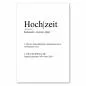 Preview: Definition "Hochzeit": Eheschließung, Fest, auch Begriff in Druckersprache. Preview: Definition "Hochzeit": Eheschließung, Fest, auch Begriff in Druckersprache.