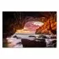 Preview: Blick aus Höhle auf Meer, tosende Wellen, farbenfroher Himmel bei Sonnenuntergang. Preview: Blick aus Höhle auf Meer, tosende Wellen, farbenfroher Himmel bei Sonnenuntergang.