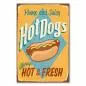 Preview: Retro-Schild für ein saftigen Hot Dog, ideal für Imbissbuden, Restaurants und Food-Blogs. Preview: Retro-Schild für ein saftigen Hot Dog, ideal für Imbissbuden, Restaurants und Food-Blogs.
