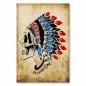 Preview: Ein Totenkopf mit traditionellem Indianer Kopfschmuck vor einem Vintage Hintergrund. Preview: Ein Totenkopf mit traditionellem Indianer Kopfschmuck vor einem Vintage Hintergrund.