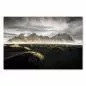 Preview: Schwarzer Sandstrand von Stokksnes, Vestrahorn-Gipfel im Nebel, mystisch. Preview: Schwarzer Sandstrand von Stokksnes, Vestrahorn-Gipfel im Nebel, mystisch.