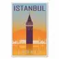 Preview: Der Galata-Turm und weitere Wahrzeichen spiegeln sich im Wasser - ein Retro-Reiseposter von Istanbul. Preview: Der Galata-Turm und weitere Wahrzeichen spiegeln sich im Wasser - ein Retro-Reiseposter von Istanbul.