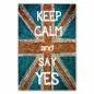 Preview: Britische Flagge, "Keep Calm and Say Yes" in Kreide geschrieben. Preview: Britische Flagge, "Keep Calm and Say Yes" in Kreide geschrieben.