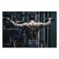 Preview: Mann beim Hanteltraining, Fitnessstudio, Spiegelbild - trainierter Körper.