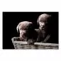 Preview: Zwei braune Labradorwelpen kuscheln in einem Weidenkorb und blicken neugierig heraus. Preview: Zwei braune Labradorwelpen kuscheln in einem Weidenkorb und blicken neugierig heraus.