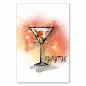 Preview: Illustration eines Manhattan Cocktails mit Kirsche vor einem eleganten rot-orangenen Hintergrund. Preview: Illustration eines Manhattan Cocktails mit Kirsche vor einem eleganten rot-orangenen Hintergrund.
