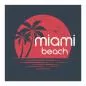 Preview: Sonnenuntergang am Miami Beach: Palmen, Möwen - stimmungsvolles Design. Preview: Sonnenuntergang am Miami Beach: Palmen, Möwen - stimmungsvolles Design.