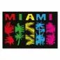 Preview: Bunt leuchtende Palmen vor schwarzem Hintergrund & Schriftzug "Miami" - sommerliches Design. Preview: Bunt leuchtende Palmen vor schwarzem Hintergrund & Schriftzug "Miami" - sommerliches Design.