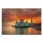 Preview: Moschee auf Stelzen im Wasser, Himmel erstrahlt in warmen Farben des Sonnenuntergangs. Preview: Moschee auf Stelzen im Wasser, Himmel erstrahlt in warmen Farben des Sonnenuntergangs.