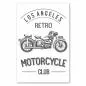 Preview: Vintage-Emblem: Motorrad Club (Los Angeles), klassisches Motorrad & Schriftzug. Preview: Vintage-Emblem: Motorrad Club (Los Angeles), klassisches Motorrad & Schriftzug.