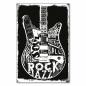 Preview: Poster für Rock Jazz Festival: Gitarre mit Schriftzügen im Zentrum, fängt Festival-Atmosphäre ein.