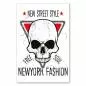 Preview: Stylischer Totenkopf im Dreieck, Schriftzug "New York Fashion". Preview: Stylischer Totenkopf im Dreieck, Schriftzug "New York Fashion".
