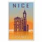 Preview: Die Kathedrale Sainte-Réparate vor einem orangenen Sonnenuntergang – ein Retro-Reiseposter von Nizza. Preview: Die Kathedrale Sainte-Réparate vor einem orangenen Sonnenuntergang – ein Retro-Reiseposter von Nizza.