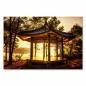 Preview: Pavillon am Seeufer im Licht des Sonnenaufgangs, Spiegelung im Wasser, Ruhe. Preview: Pavillon am Seeufer im Licht des Sonnenaufgangs, Spiegelung im Wasser, Ruhe.