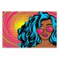 Preview: Eine Frau mit blauen Haaren und pinker Sonnenbrille im Pop-Art-Stil - ein Blickfang, der gute Laune verbreitet.
