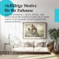 Preview: Stylisches Leinwandbild: Neugieriger Blick - Porträt eines jungen Makaken.