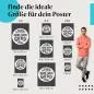 Preview: Wähle die ideale Postergröße: "Arbeite hart für gute Erholung" - Typografie auf Grau. Preview: Wähle die ideale Postergröße: "Arbeite hart für gute Erholung" - Typografie auf Grau.