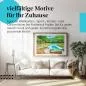 Preview: Holen Sie sich Urlaubsfeeling nach Hause! Dieses Leinwandbild des blauen Bootes im grünen Fluss versprüht exotisches Flair. Preview: Holen Sie sich Urlaubsfeeling nach Hause! Dieses Leinwandbild des blauen Bootes im grünen Fluss versprüht exotisches Flair.