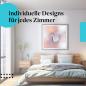 Preview: Schlafzimmer Deko: Romantisches Schlafzimmer mit "Blume" Leinwandbild. Zarte Wanddeko für Romantiker.