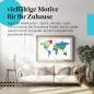 Preview: Stylisches Leinwandbild: Bunte Weltkarte mit Ländergrenzen. Preview: Stylisches Leinwandbild: Bunte Weltkarte mit Ländergrenzen.