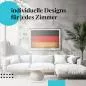 Preview: Schlafzimmer Deko: Minimalistisches Zimmer mit "Deutschland Flagge" Poster. Wanddeko für Deutschland-Fans. Preview: Schlafzimmer Deko: Minimalistisches Zimmer mit "Deutschland Flagge" Poster. Wanddeko für Deutschland-Fans.